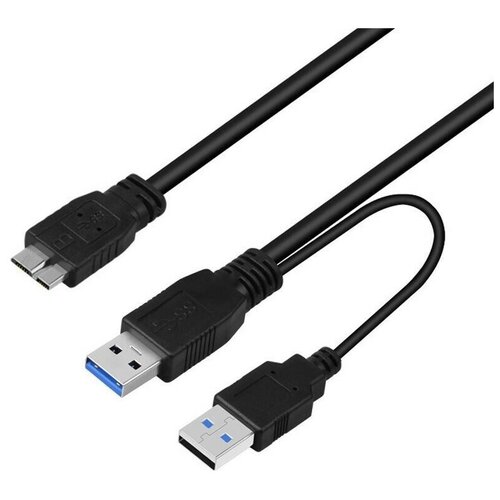 Кабель 2хUSB 3.0(m) - micro USB 3.0(m), Y-кабель (Для подключения жестких дисков)/Дисконт63 кабель usb на micro usb длинна 1метр комплект 10штук