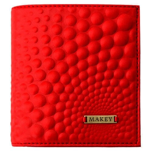 Кошелек из натуральной кожи. Bubbles|Красный