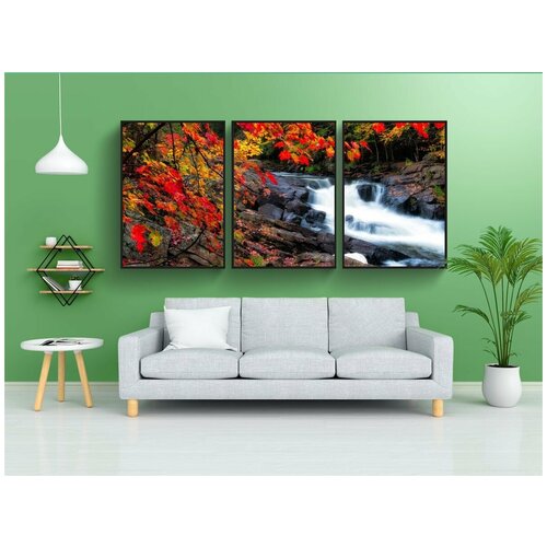 фото Набор модулных постеров для интерьера "алгонкин, осень, красивая" 60x90 см. в тубусе, без рамки lotsprints