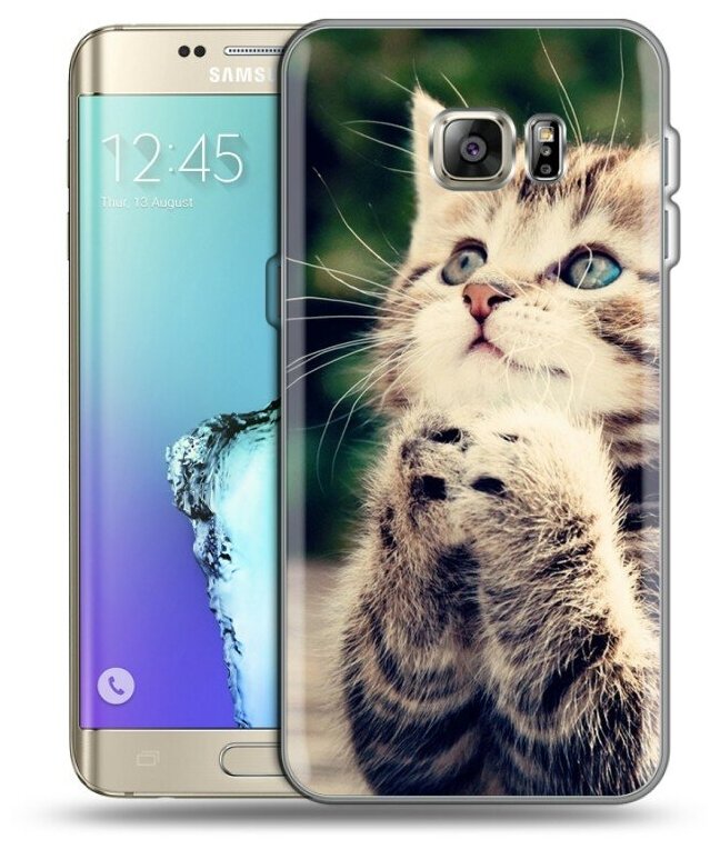 Дизайнерский силиконовый чехол для Самсунг S7 Edge / Samsung Galaxy S7 Edge Котята