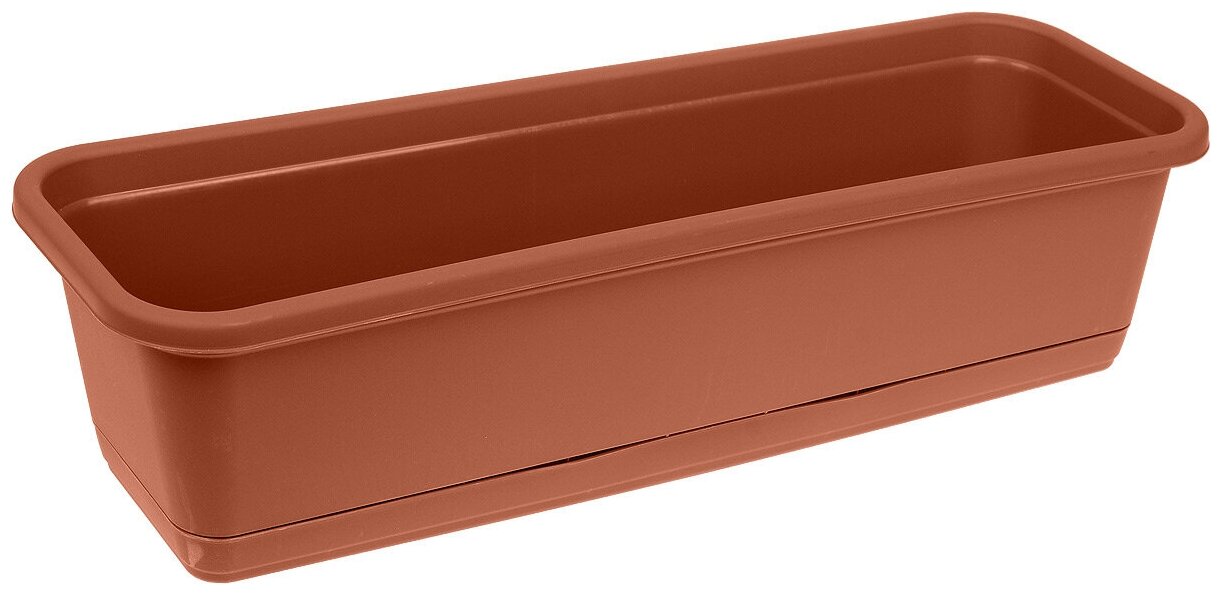 Балконный ящик "Idea" с поддоном цвет: терракотовый 60 х 18 см