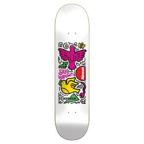 фото Дека almost skateistan sky doodle r7 white 8