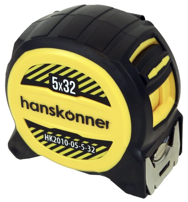 Рулетка 5x32мм, двухсторонняя, нейлон, двойной мощный магнит, Hanskonner