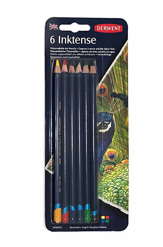 Набор акварельных карандашей "Derwent" Inktense заточенные 6 цв. 0700927 чернильные