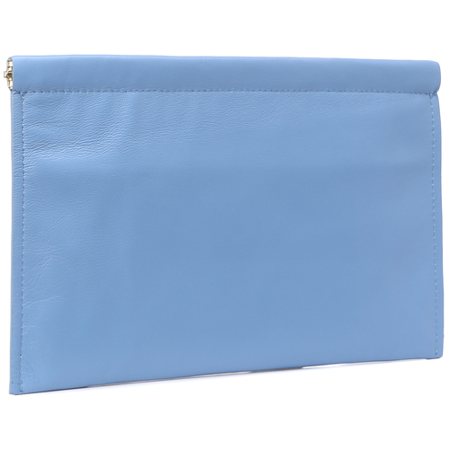 Сумка клатч Calzetti, фактура гладкая, голубой клатч ecco pillow clutch