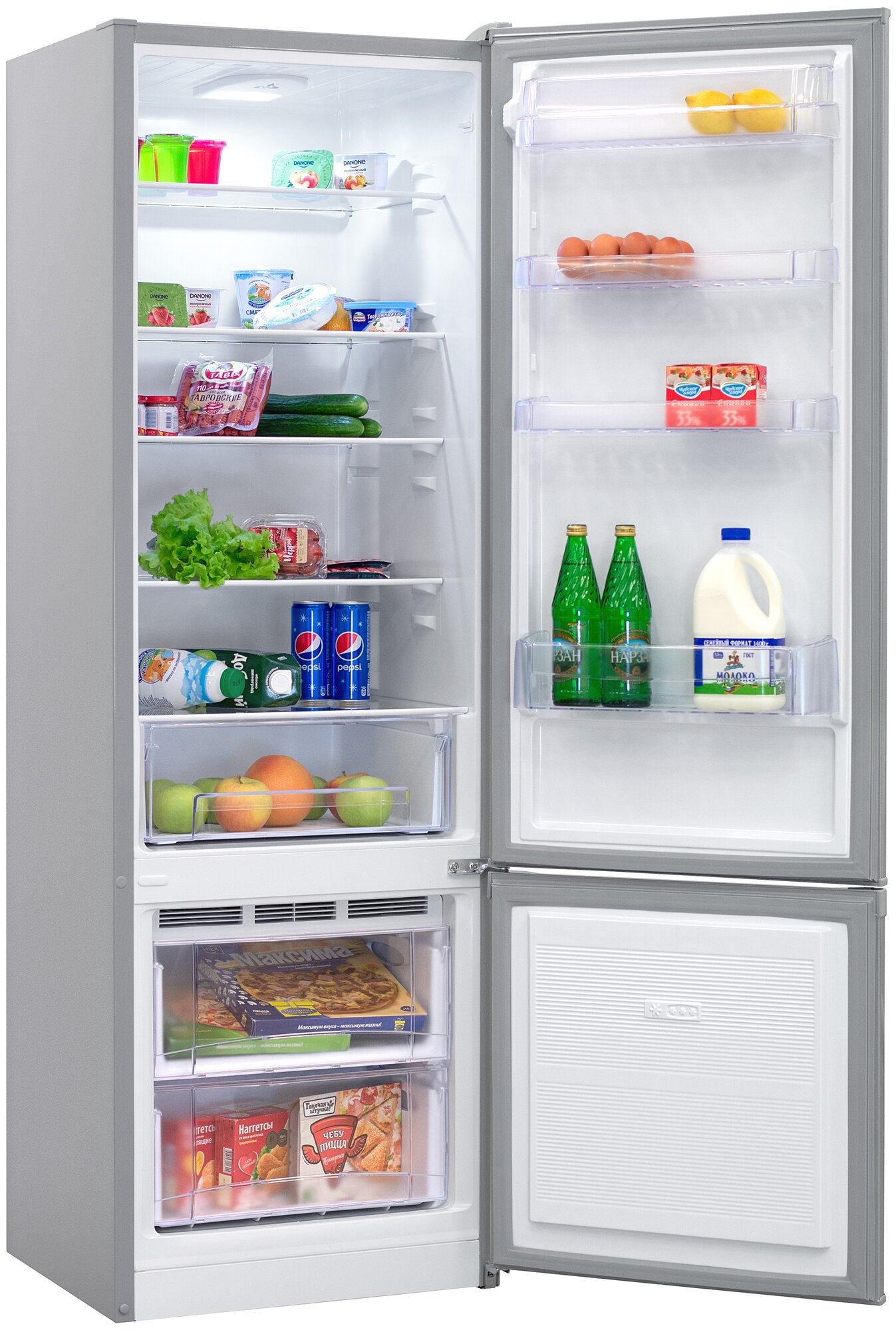 Холодильник NORDFROST NRB 124 332, двухкамерный, серебристый - фото №2