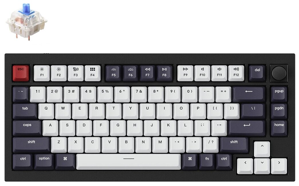 Клавиатура Keychron Q1 RGB Black-Blue Switch Q1-M2-RU