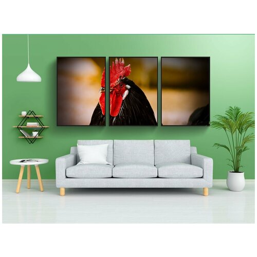 фото Набор модулных постеров для интерьера "кран, голова, домашняя птица" 60x90 см. в тубусе, без рамки lotsprints