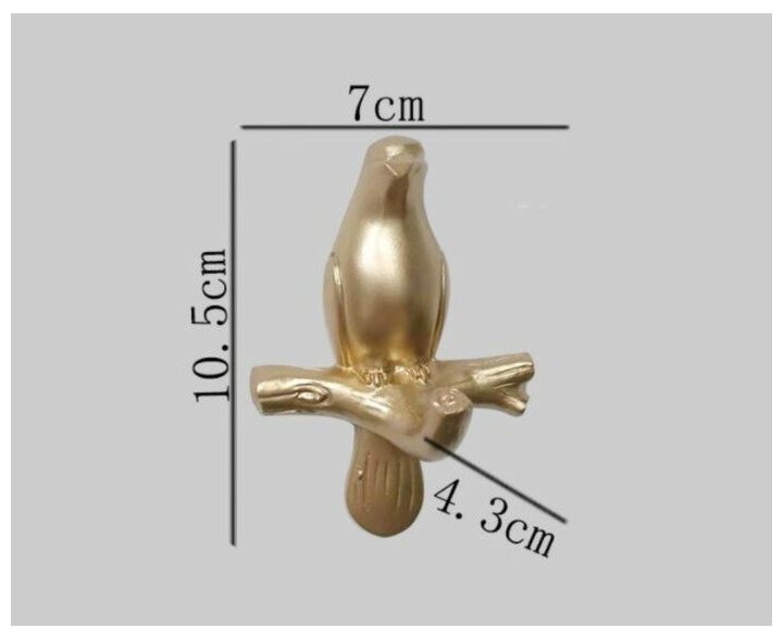 Декор настенный-вешалка "Голубь", 10.5 x 7 см, золото - фотография № 5