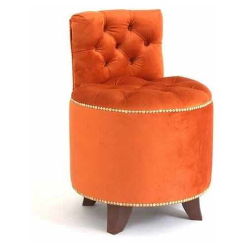 Пуф Chester VS-05 TOGAS круглый со спинкой (COL 56 терракотовый/ноги темный орех) велюр