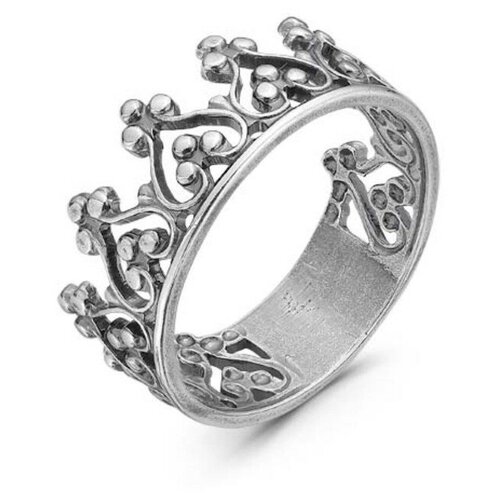 фото Кольцо "корона", посеребрение с оксидированием, 18 размер красная пресня