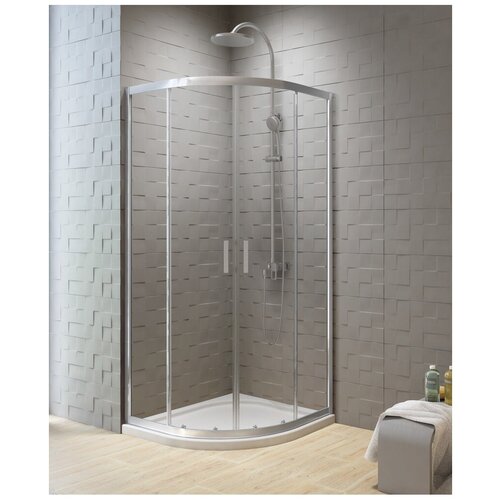 Ограждение душевое угловое с раздвижными дверями NEW TRENDY NEW VARIA K-0495 хром 800x800x1900