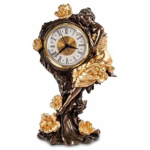 фото Часы девушка и розы высота: 25 см veronese
