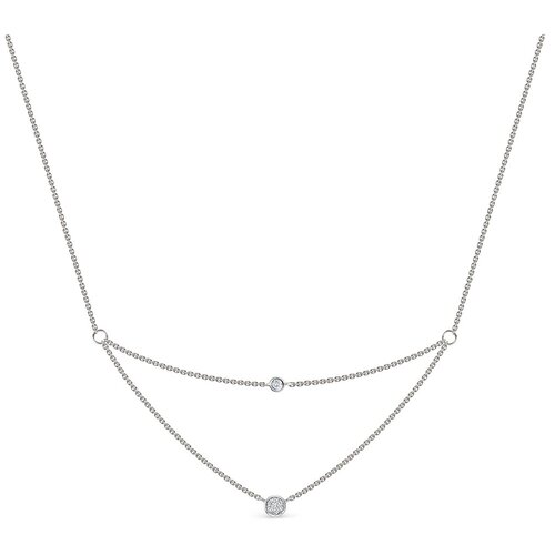 Колье с 8 бриллиантами из белого золота 86203 VESNA jewelry, размер 45