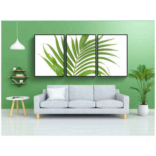 фото Набор модулных постеров для интерьера "ладонь, лист, листья" 60x90 см. в тубусе, без рамки lotsprints