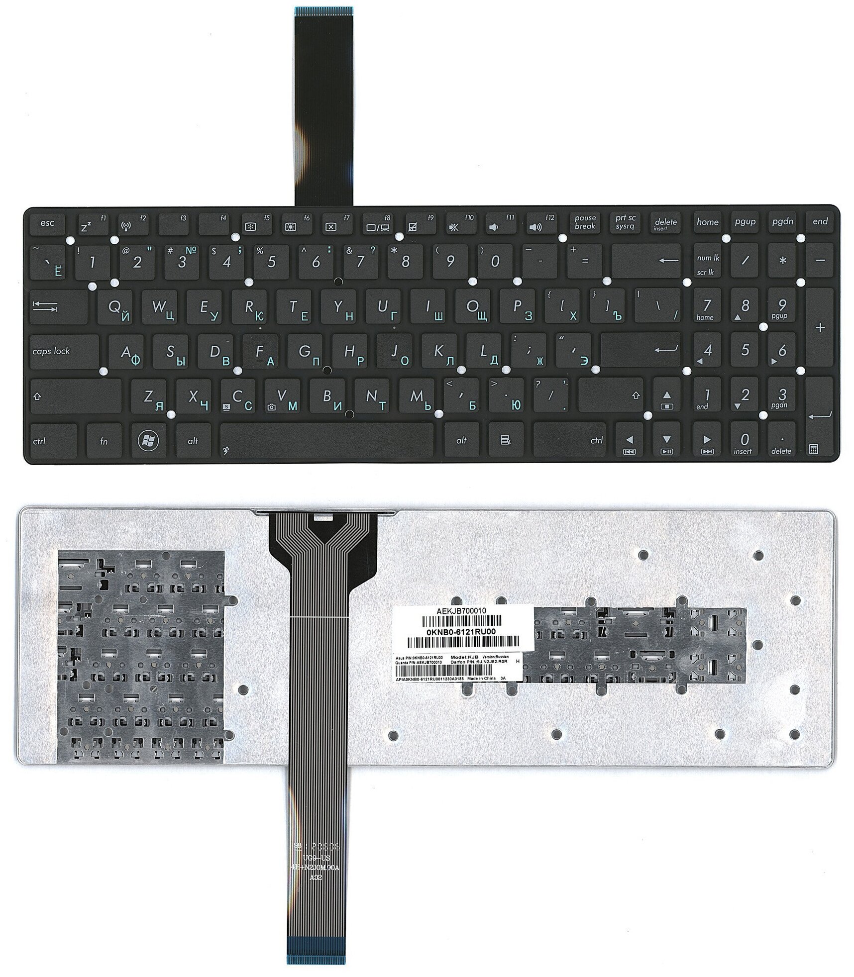 Клавиатура для ноутбука Asus 6100RU00 русская черная плоский Enter 1070₽