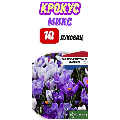 Крокус микс сорта, 10 луковиц, Нидерланды (крокус микс синие сорта 10 луковиц / Май / Голландия / синие сорта 10шт)