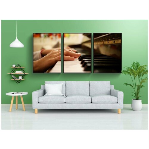 фото Набор модулных постеров для интерьера "музыка, фортепиано, ключи" 60x90 см. в тубусе, без рамки lotsprints