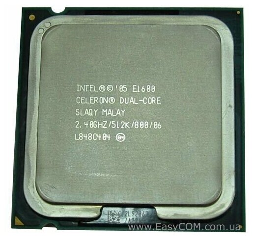 Процессор Intel Celeron Dual E1600 (2,4 ГГц, LGA 775, 512 Кб, 2 ядра) OEM