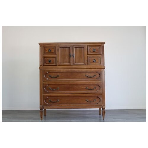 Винтажный высокий комод середины века 112 х 130 х 51 см