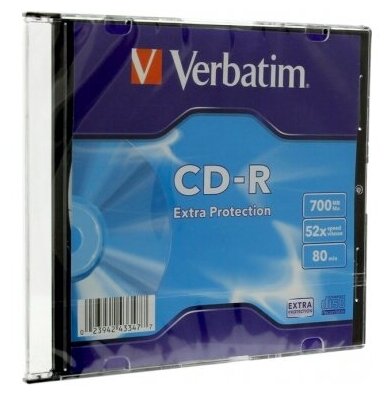 Verbatim 700Mb 52x Slim case (1шт) - фото №1