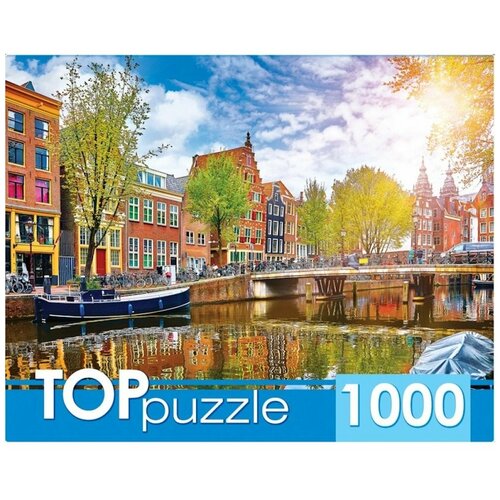 Пазлы Рыжий кот Toppuzzle, 1000 деталей, Солнечный канал в Амстердаме (ГИТП1000-4139)