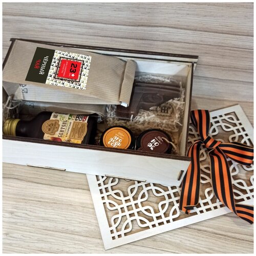 Командирский #1 подарочный набор в деревянном пенале 25*15*8 см