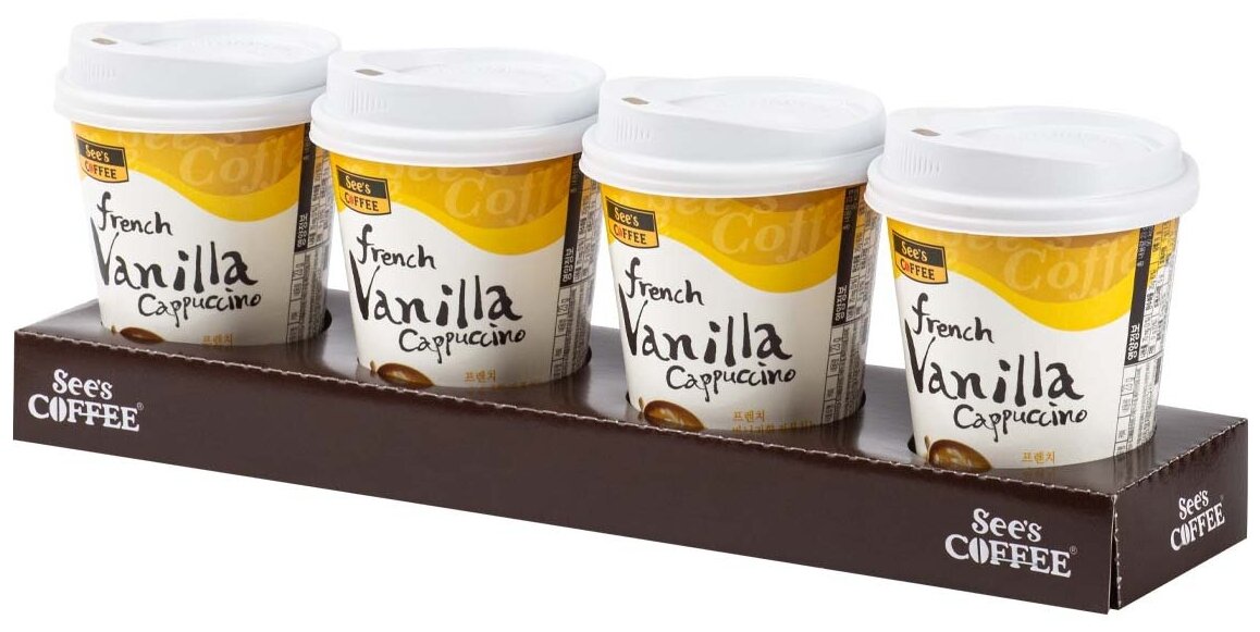 Напиток кофейный быстрорастворимый French Vanilla Cappuchino Sees Coffee, 23 г х 4 шт