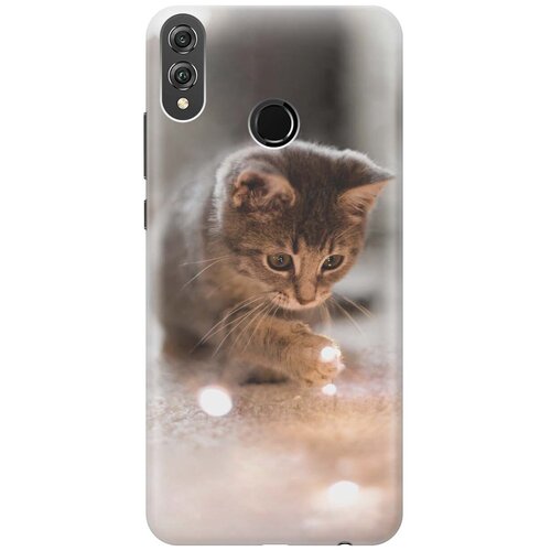 фото Gosso ультратонкий силиконовый чехол-накладка для honor 8x с принтом "котенок и свет"