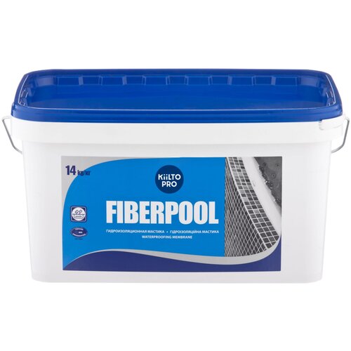 Мастика KIILTO Fiberpool, 14кг, цвет аквамариновый мастика гидроизоляционная kiilto fiberpool 7 кг арт t3723 300