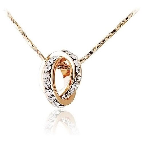 Кулон с кристаллами в виде сцепленных колец на цепочке