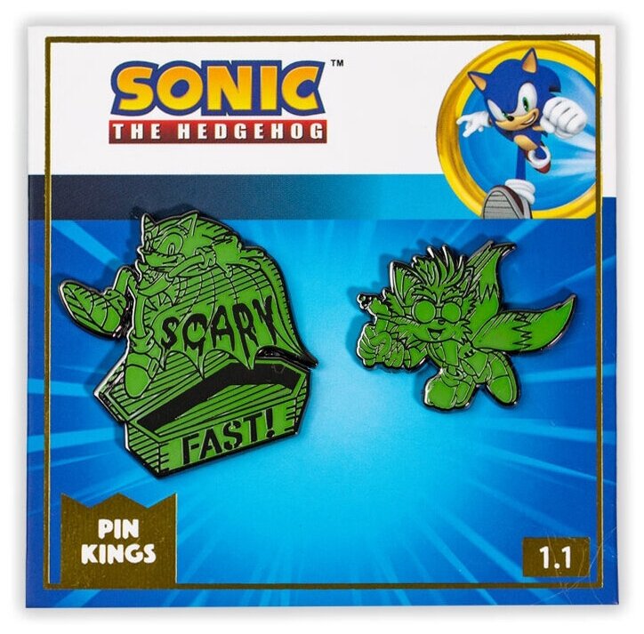 Значок Pin Kings Sonic the Hedgehog Dark Halloween 1.1 - набор из 2 шт Бука - фото №1