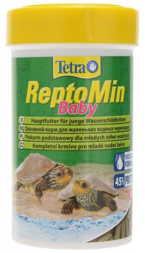 Tetra ReptoMin Baby корм для молодых водных черепах, мини-палочки 100 мл (2 шт)