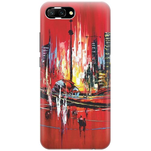 фото Gosso ультратонкий силиконовый чехол-накладка для honor 10 с принтом "акварельный город"