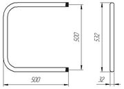 ТЕРА Полотенцесушитель водяной ТЕРА, П-образный, 500х500 мм, D=32 мм