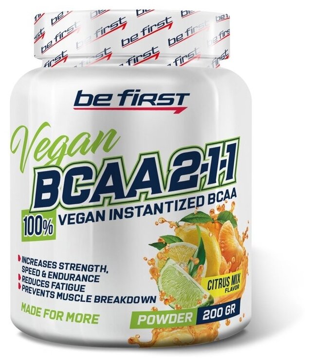 Be First BCAA 2:1:1 Vegan Instantized Powder 200 гр (Be First) Цитрусовый микс