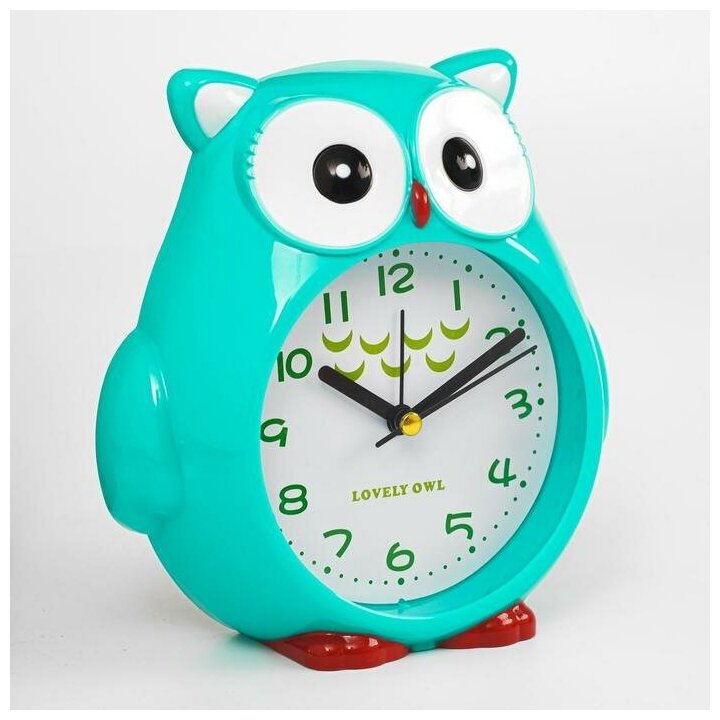 Часы - будильник детские "Совушка", с подвесом, дискретный ход, d-9 см, 14.5 х 4 х 16 см, АА