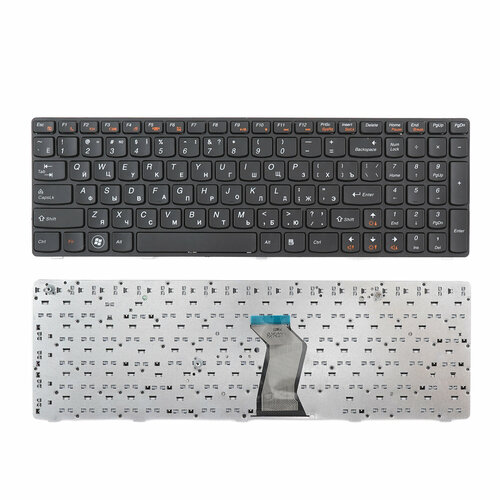 Клавиатура для ноутбука Lenovo B570, V570, Z570 черная с рамкой
