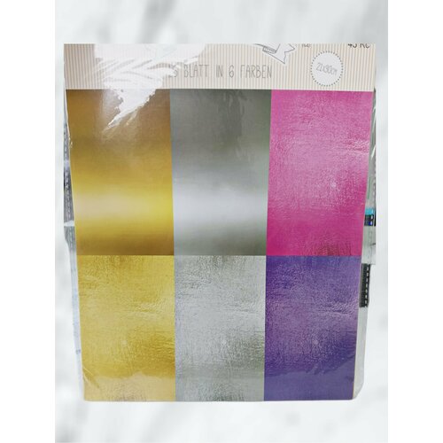 Бумага цветная металлизированная 16 шт. 6 цветов