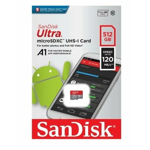 Карта памяти SanDisk Ultra SDSQUAC-512G карта памяти microsdxc 512gb sandisk sdsqxcd 512g gn6ma