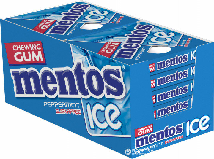 Жевательная резинка Mentos ICE, перечная мята, 24 пачки по 12,9 г - фотография № 3
