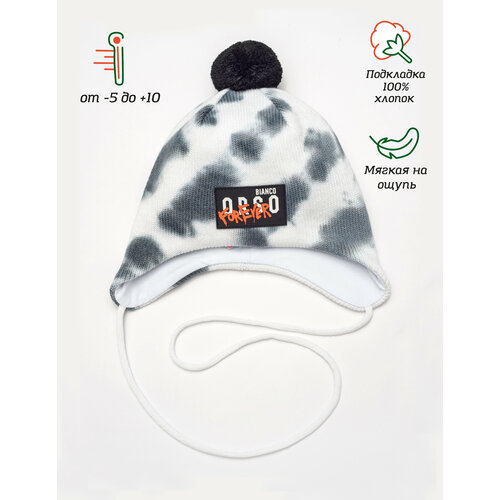 фото Шапка orso bianco, размер 50, черный, белый