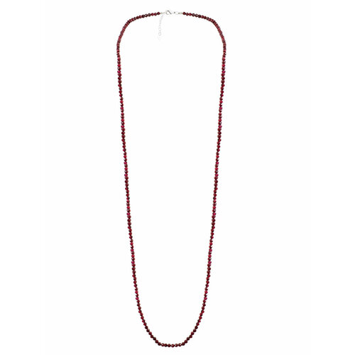 Колье Alerie Accessories гранат длина 115 см бордовый серебряный 3787₽