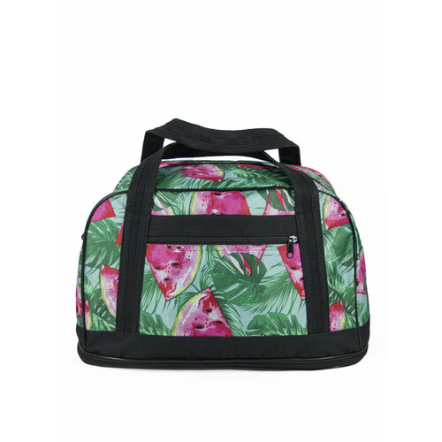 Саквояж , 31 л, 20х37х42 см, ручная кладь, красный, зеленый