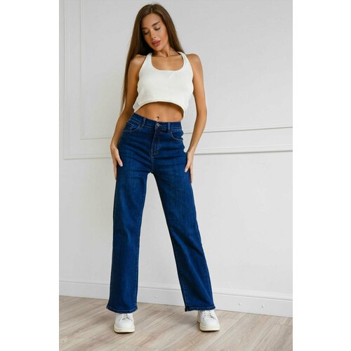 фото Брюки клеш lika dress, размер 50, синий