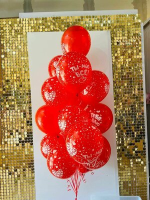 Красные гелиевые шары 15шт