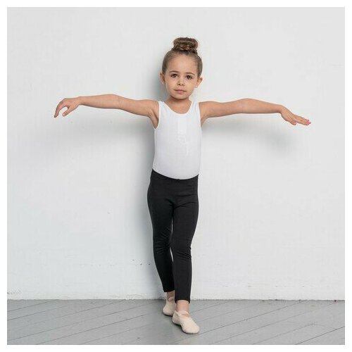 фото Легинсы baletmarket для девочек, пояс на резинке, размер 28, черный