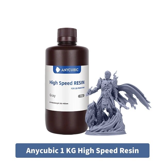 Фотополимерная смола Anycubic High Speed Resin для 3D принтера 1 кг - Серая (Gray)