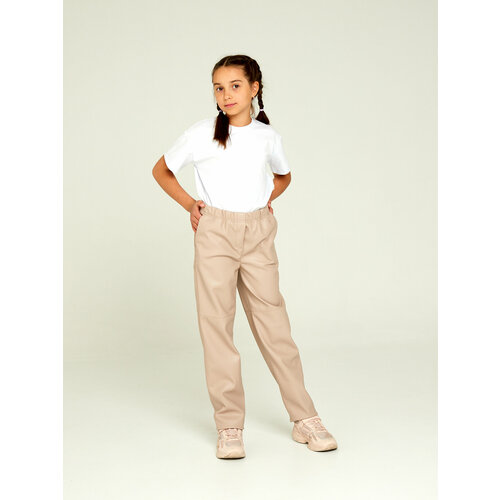 фото Брюки irina egorova, размер 140, бежевый