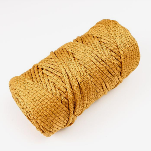 Шнур для вязания с сердечником 100% полиэфир, ширина 5 мм 100м/550гр (43 горчичный) 2862212